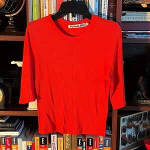 orange top with half sleeves OS